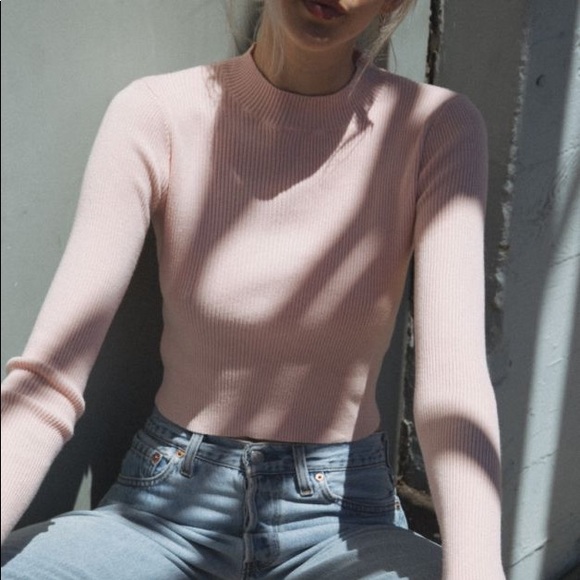 Brandy Melville Sweaters - BM Pink Brett Turtleneck Top